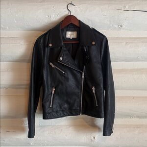 Black Leather Jacket - Size Medium
